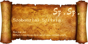 Szoboszlai Szilvia névjegykártya
