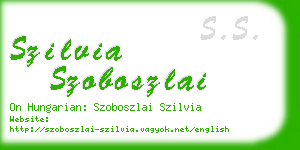 szilvia szoboszlai business card